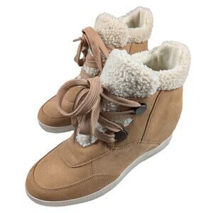 Sorel Women's Out N About Cozy Wedge Tan Suede Boots Size 10 Booties NWOB